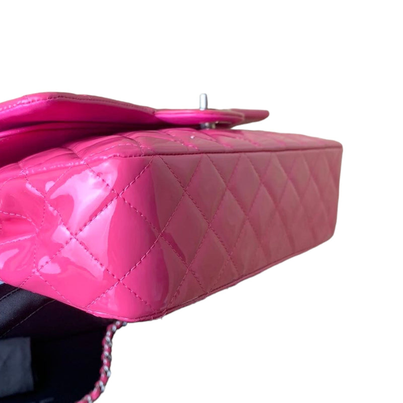 Classic Flap Medium Patent Quilted Pink SHW