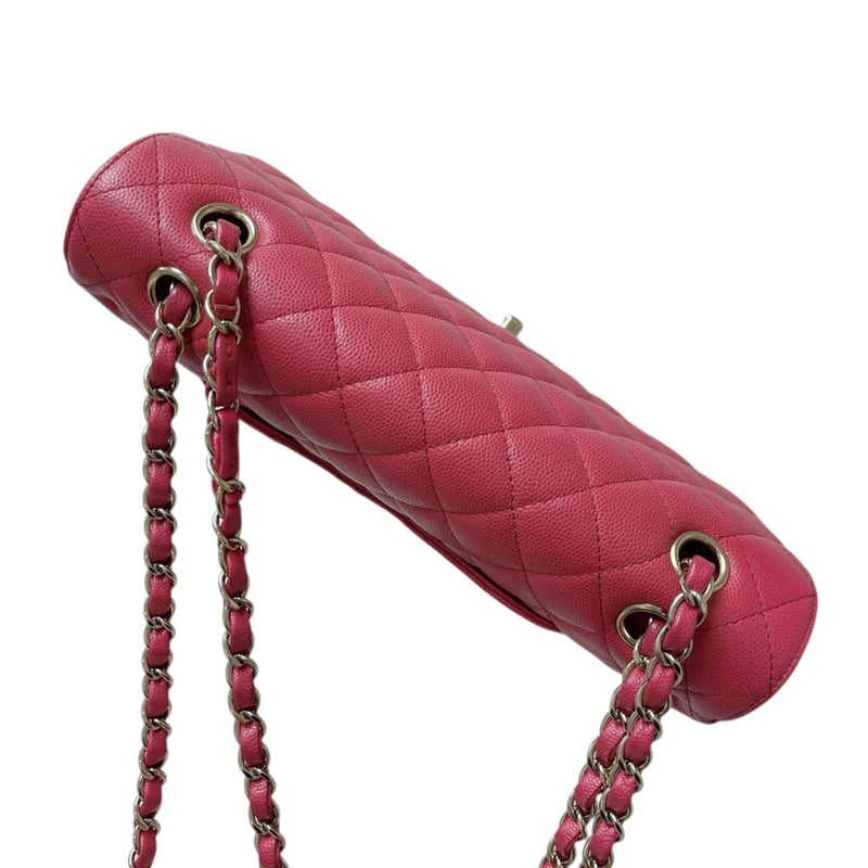 Double Flap Medium Caviar Quilted Dark Pink GHW