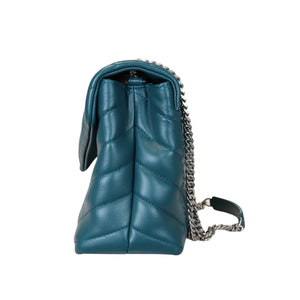 Loulou Matelassé Calfskin Small Teal SHW