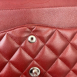 Classic Double Flap Jumbo Caviar Red SHW