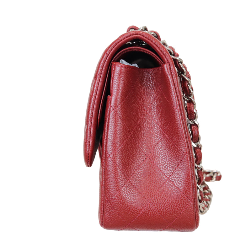 Classic Double Flap Jumbo Caviar Red SHW