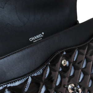 Double Flap Jumbo Quilted Patent Black SHW