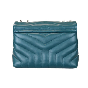 Loulou Matelassé Calfskin Small Teal SHW