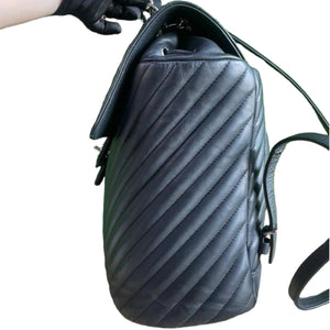 Medium Urban Spirit Backpack Chevron Lambskin Black SHW