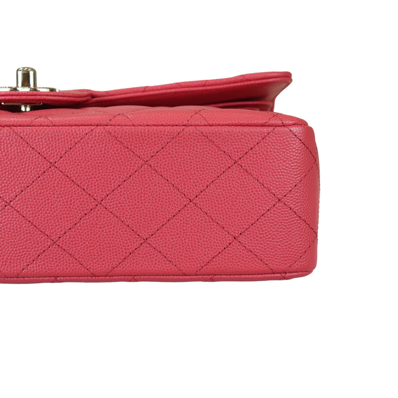 Medium Classic Double Flap Caviar Pink GHW