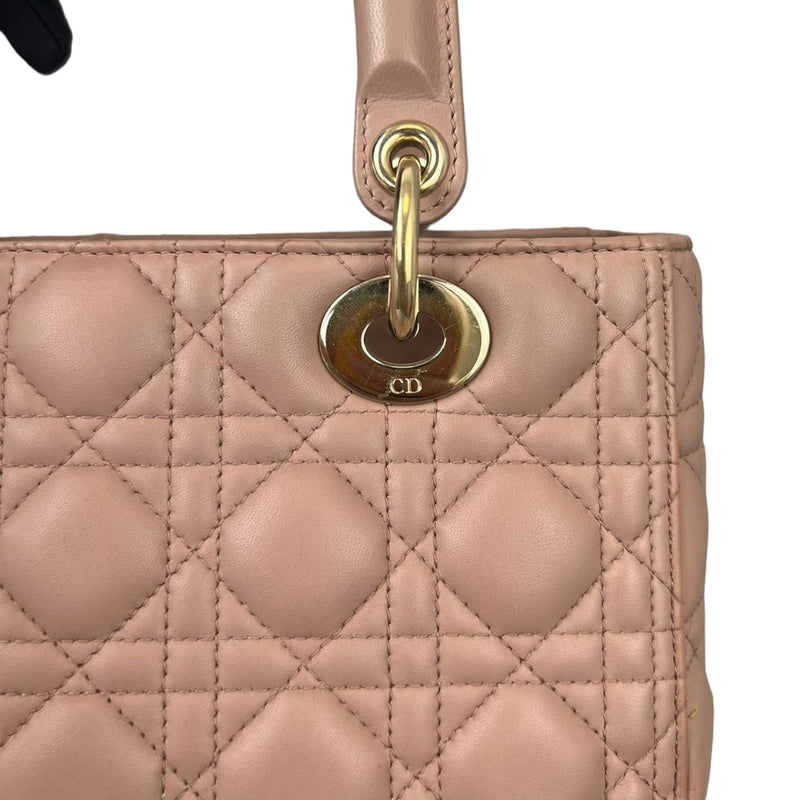 Lady Dior Lambskin Medium Beige GHW