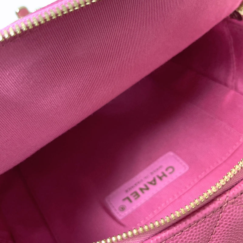 Small CC Day Backpack Caviar Pink GHW