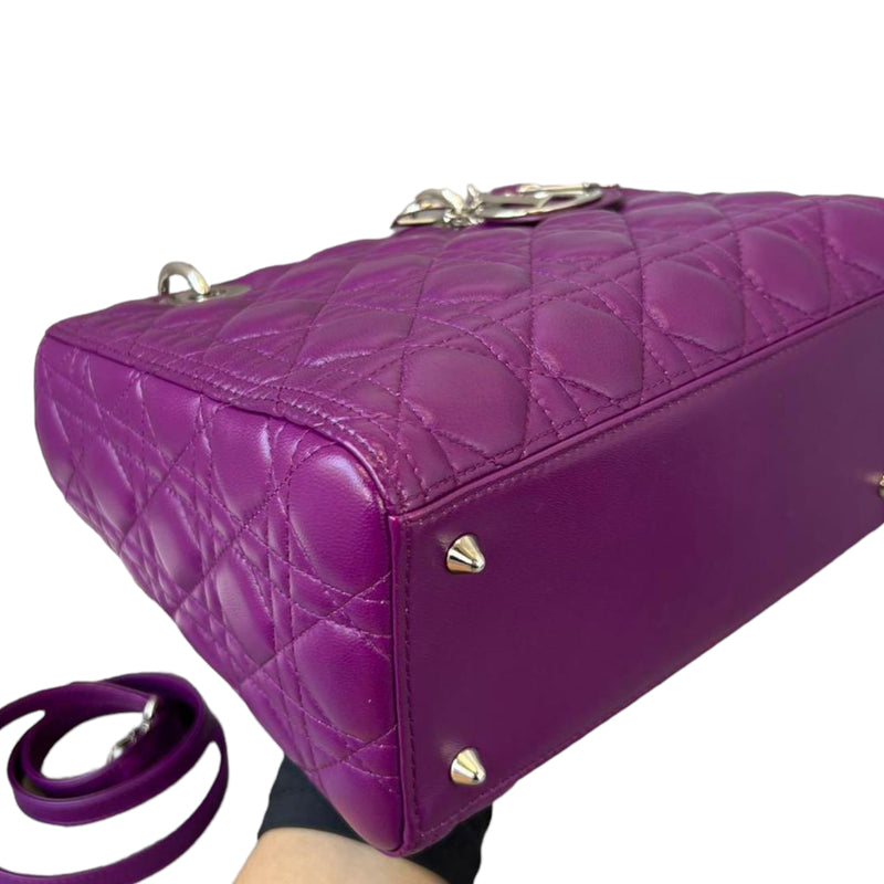 Lady Dior Medium Lambskin Purple SHW