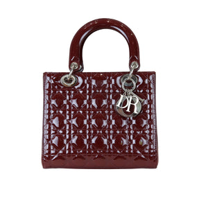 Lady Dior Medium Patent Burgundy SHW