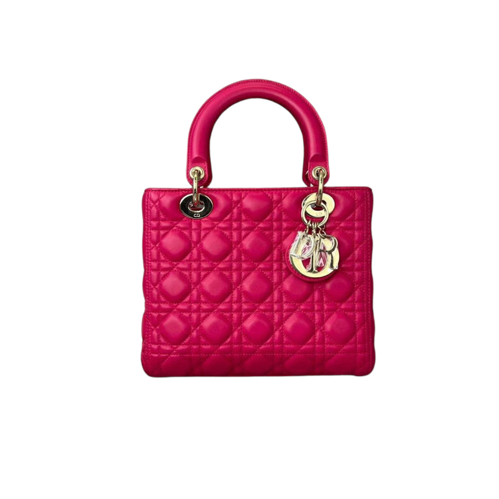 Lady Dior Lambskin Medium Pink GHW