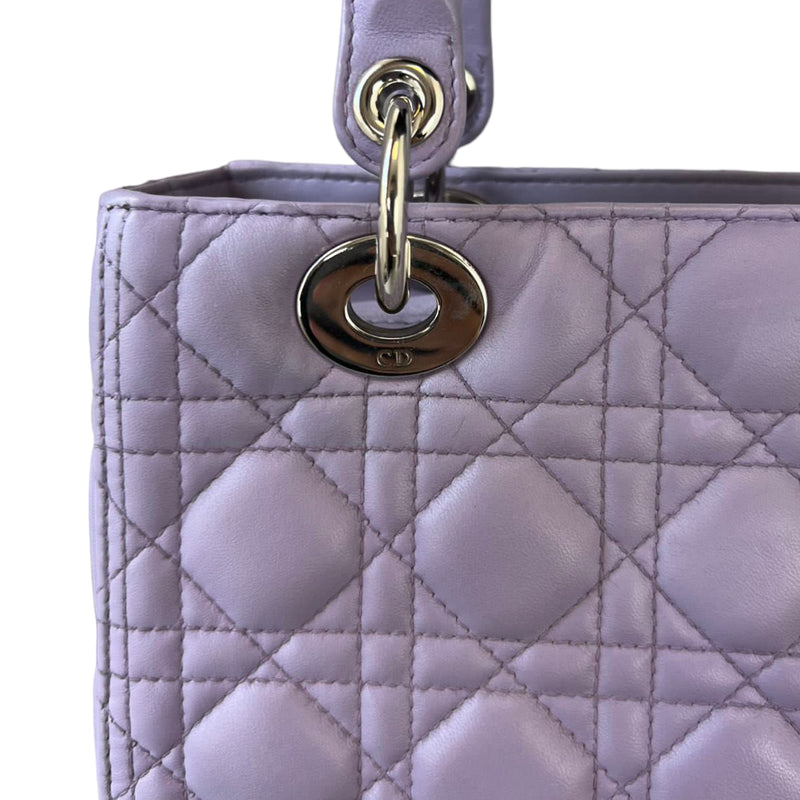 Lady Dior Medium Lambskin Purple SHW