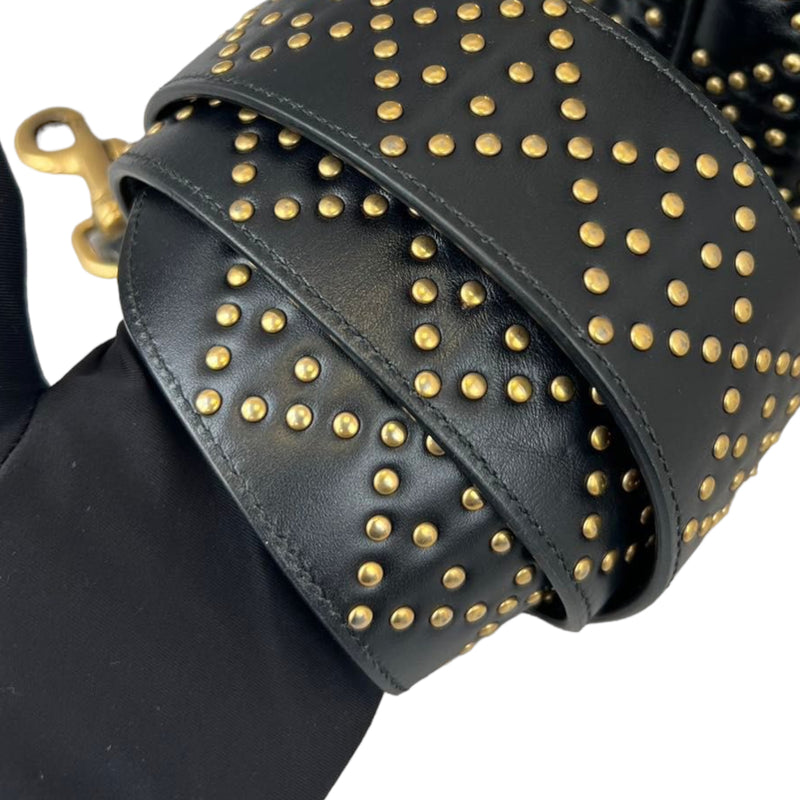 Studded Supple Lady Dior Medium Black GHW