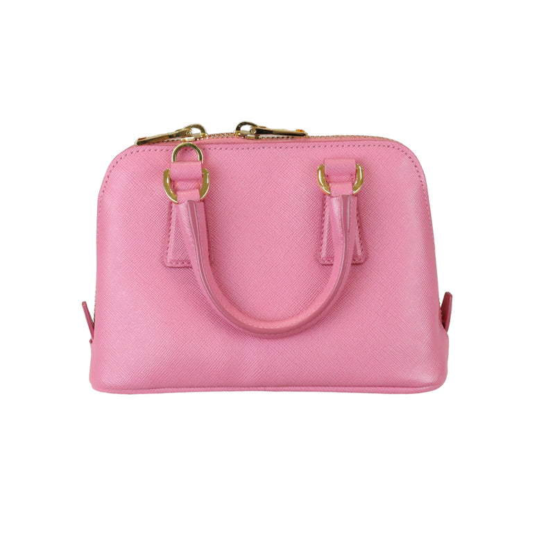 PRADA Promenade Mini Saffiano Leather Satchel Bag Pink