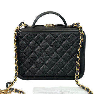 Medium CC Filigree Caviar Vanity Black GHW