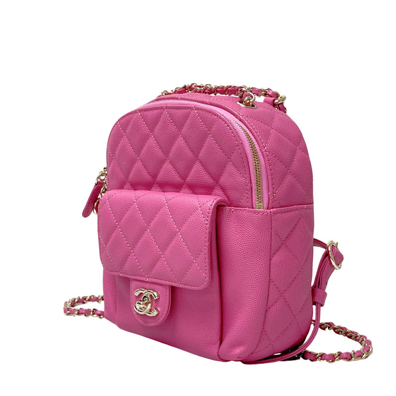 Small CC Day Backpack Caviar Pink GHW