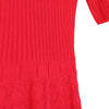 Red Ornate Pleated Knit Dress XS