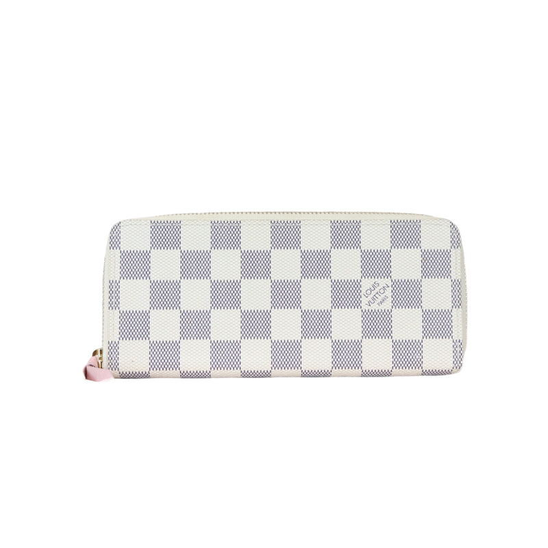 Clemence Wallet Damier Azure Canvas White GHW