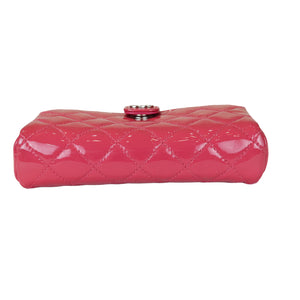 Quilted Coin Case Wallet Patent Pink SHW