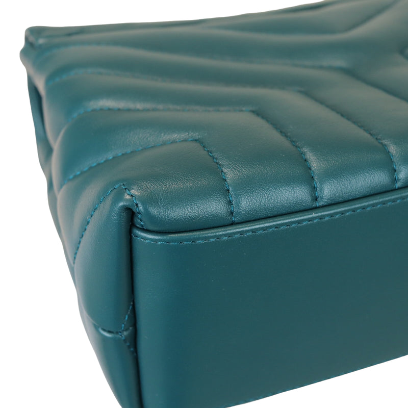 Loulou Matelassé Calfskin Small Teal SHW