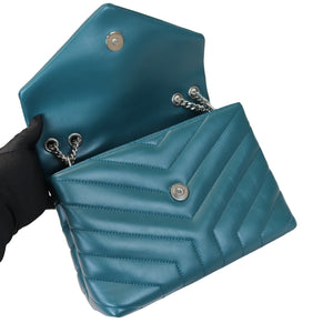 Loulou Matelassé Calfskin Small Teal SHW