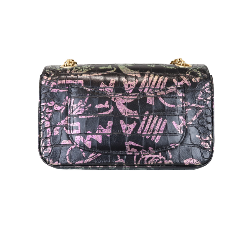 Chanel Classic Flap 2.55 Reissue Graffiti Crocodile Embossed Mini