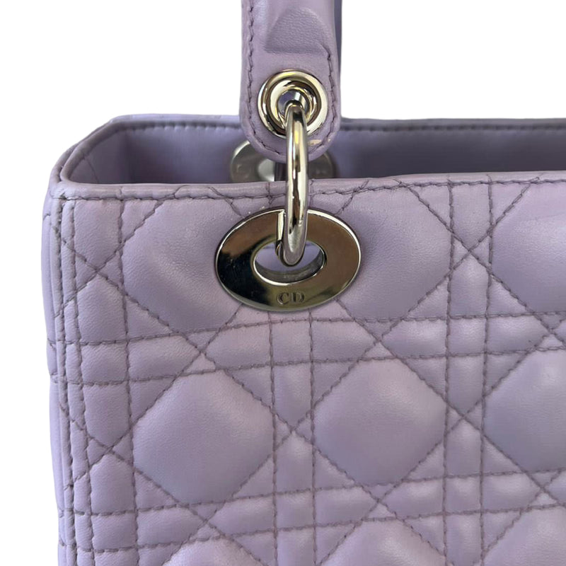 Lady Dior Medium Lambskin Purple SHW