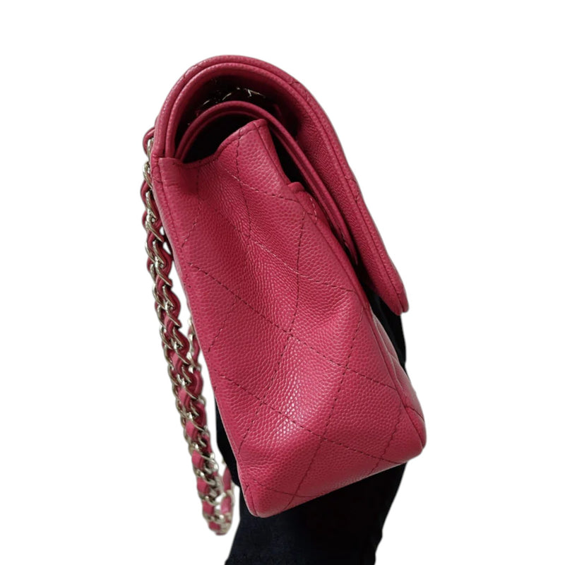 Double Flap Medium Caviar Quilted Dark Pink GHW