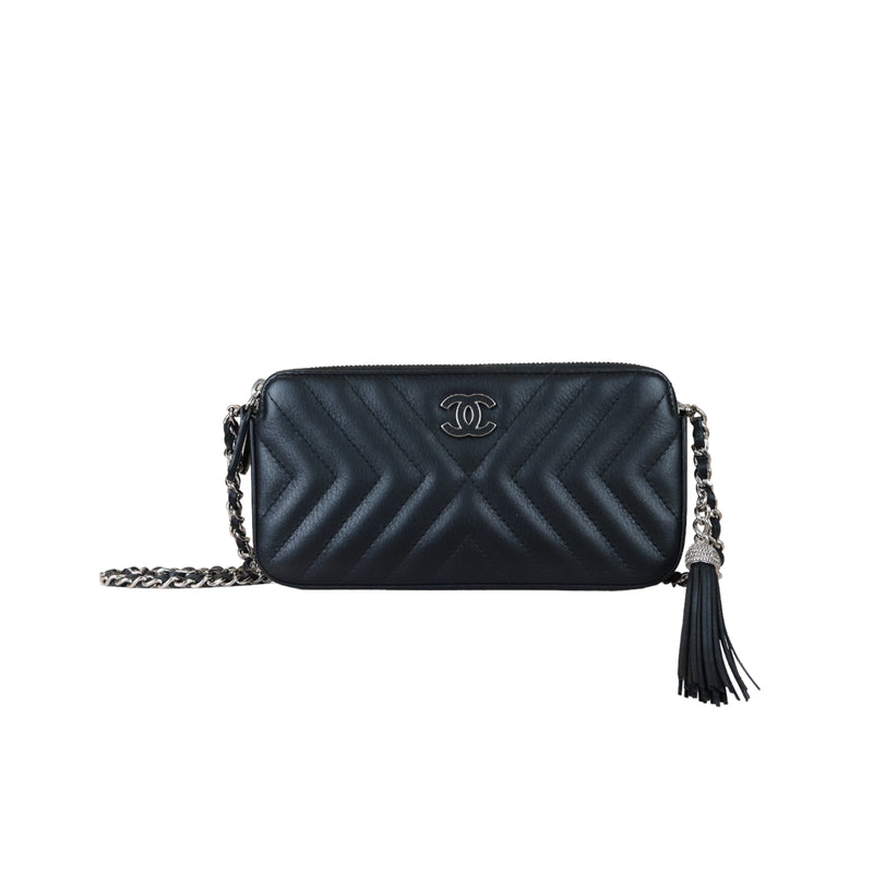 Double Zip WOC Chevron Black SHW