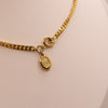 Celine Rhinestone Loop Necklace GHW