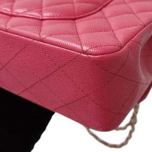 Double Flap Medium Caviar Quilted Dark Pink GHW