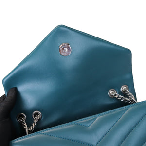 Loulou Matelassé Calfskin Small Teal SHW