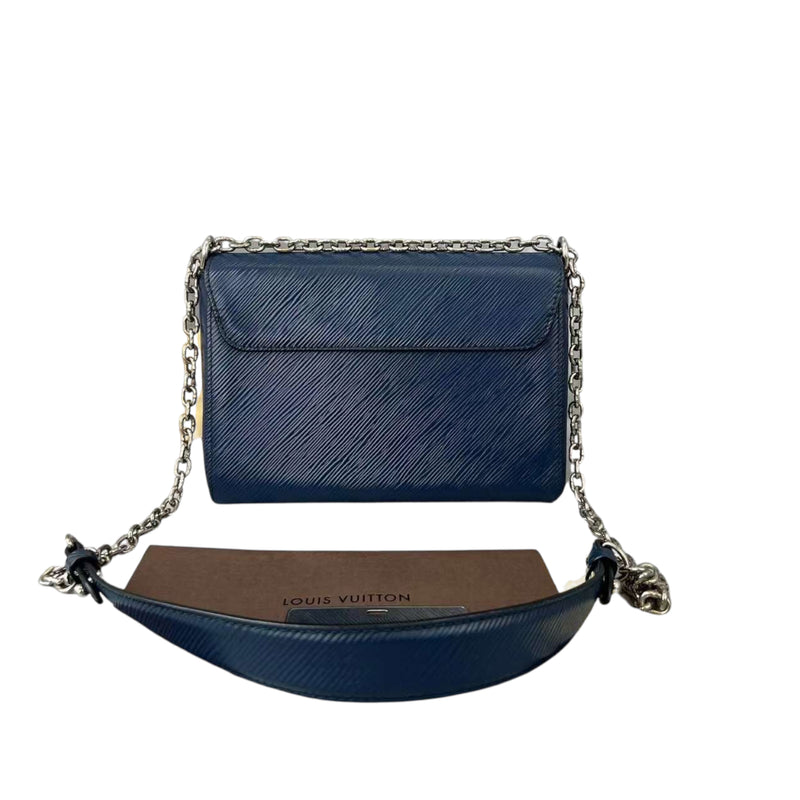 Twist Lock Epi Leather MM Blue SHW