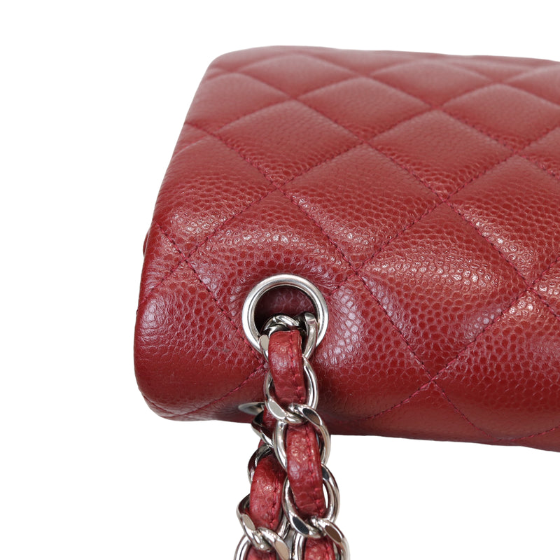 Classic Double Flap Jumbo Caviar Red SHW