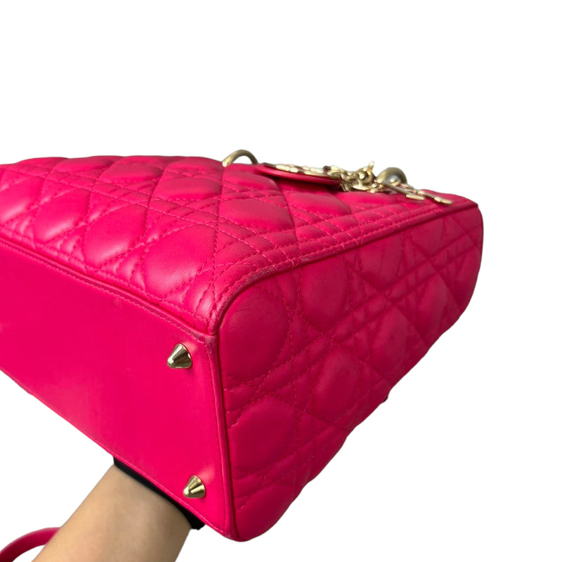 Lady Dior Lambskin Medium Pink GHW