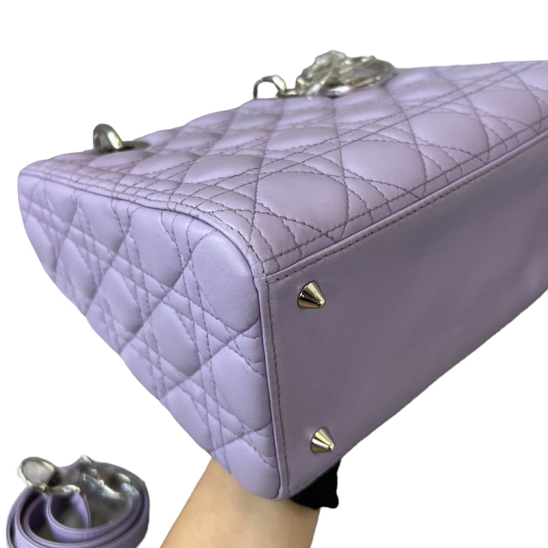 Lady Dior Medium Lambskin Purple SHW