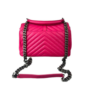 Chevron Leather l Medium College Pink RHW
