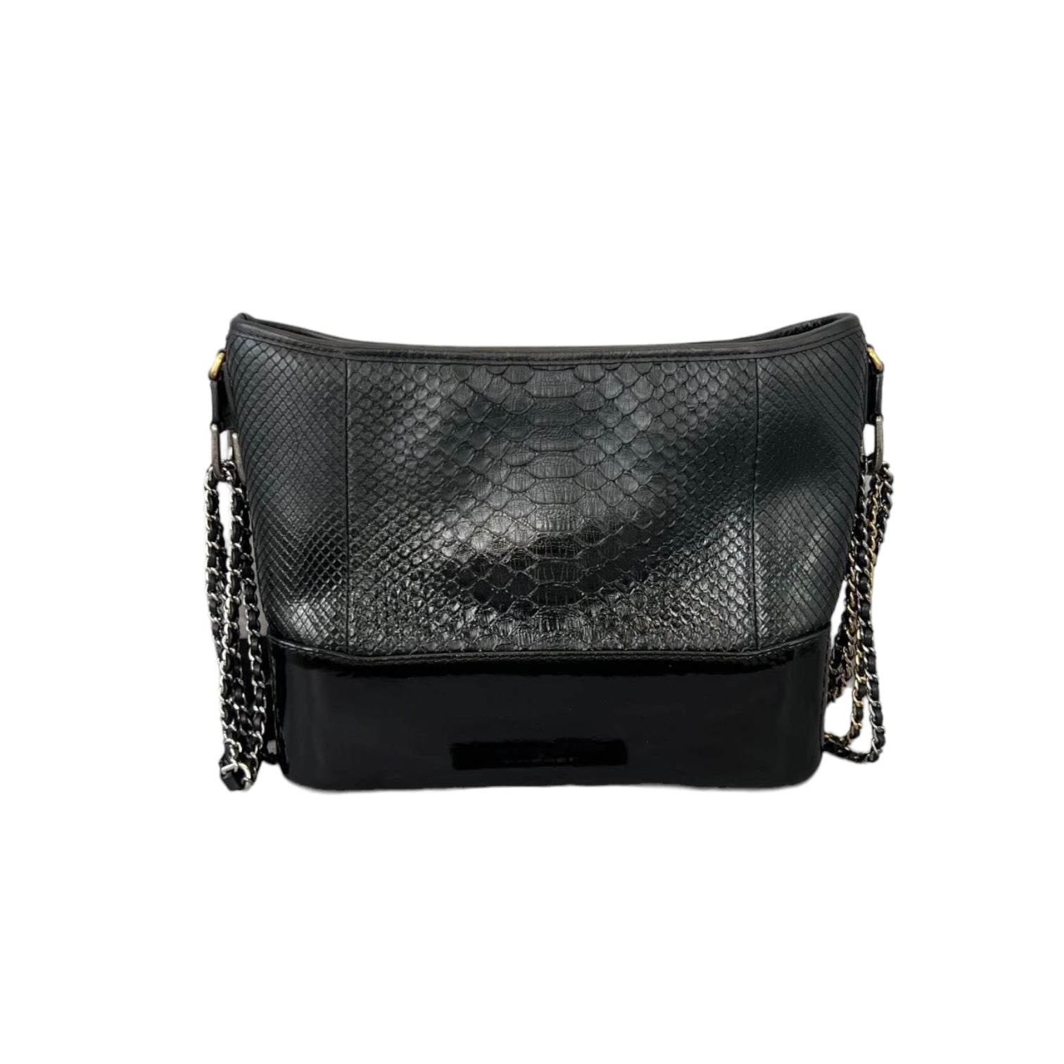 🔥RARE🔥 NEW! Chanel Gabrielle Python Small Black Hobo Shoulder Bag!