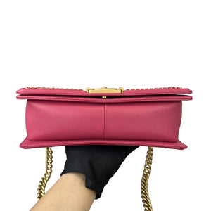 Boy Old Medium Handle Calfskin Pink GHW