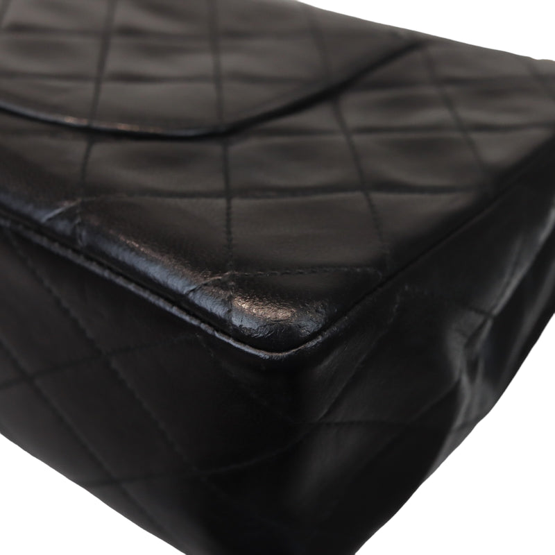 Medium Flap Lambskin Black GHW