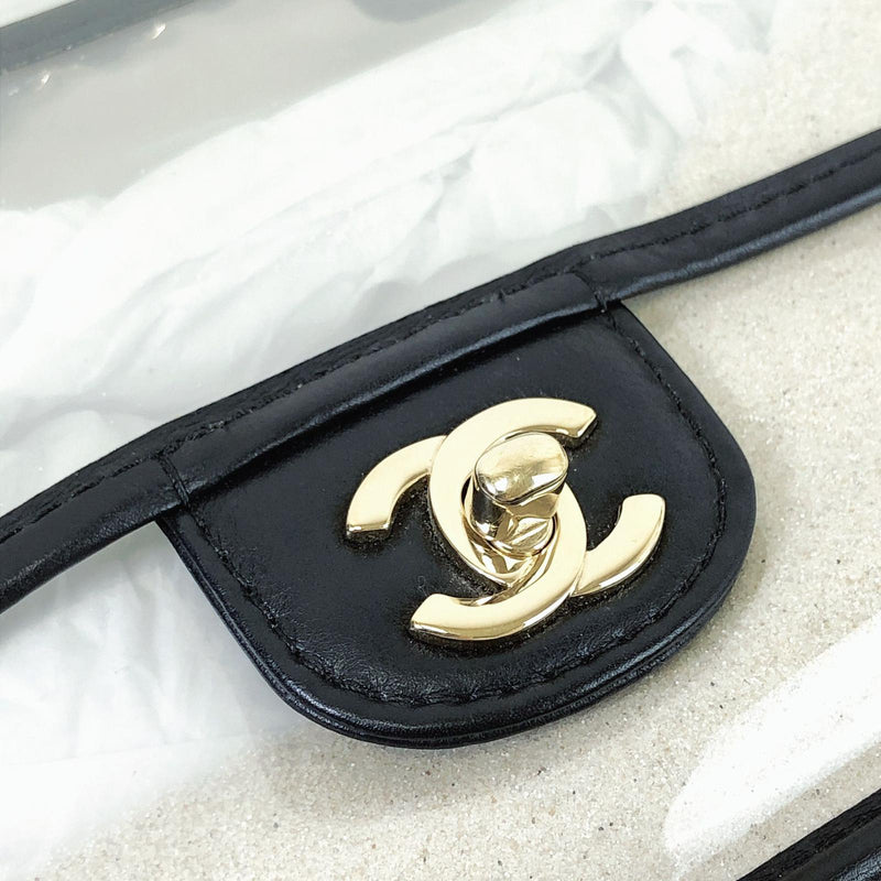 Chanel Coco Sand PVC Flap Bag Black Plastic ref.117203 - Joli Closet