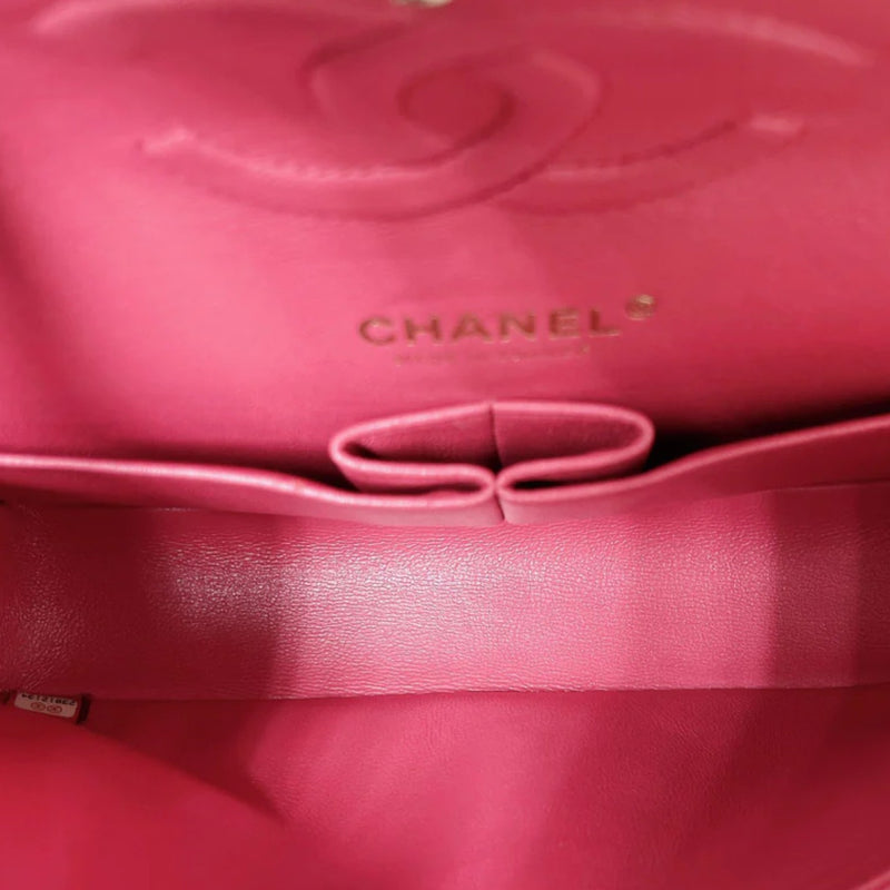 Double Flap Medium Caviar Quilted Dark Pink GHW