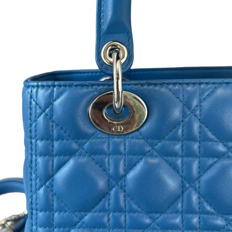 Lady Dior Medium Blue Lambskin SHW