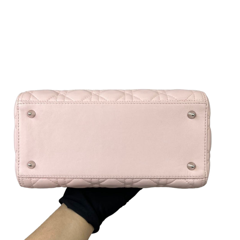 Limited Edition Cannage Lady Dior Medium Python Handle Light Pink GHW