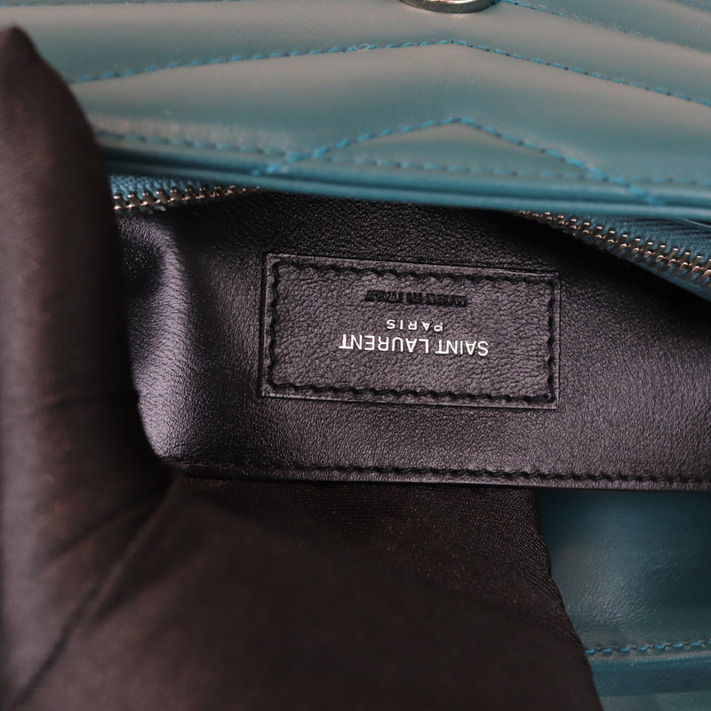 Loulou Matelassé Calfskin Small Teal SHW