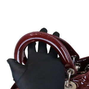 Lady Dior Medium Patent Burgundy SHW