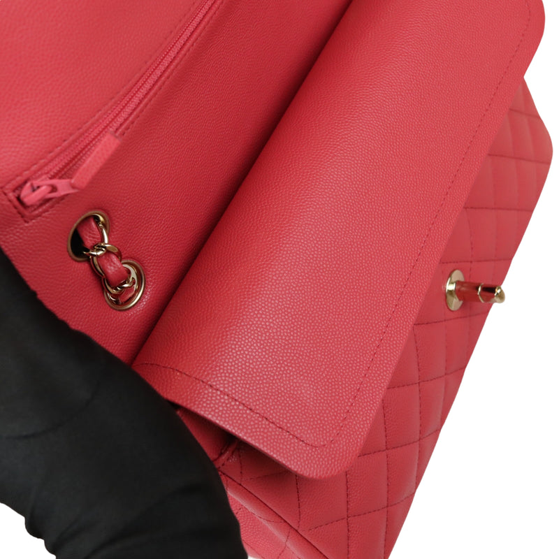 Medium Classic Double Flap Caviar Pink GHW