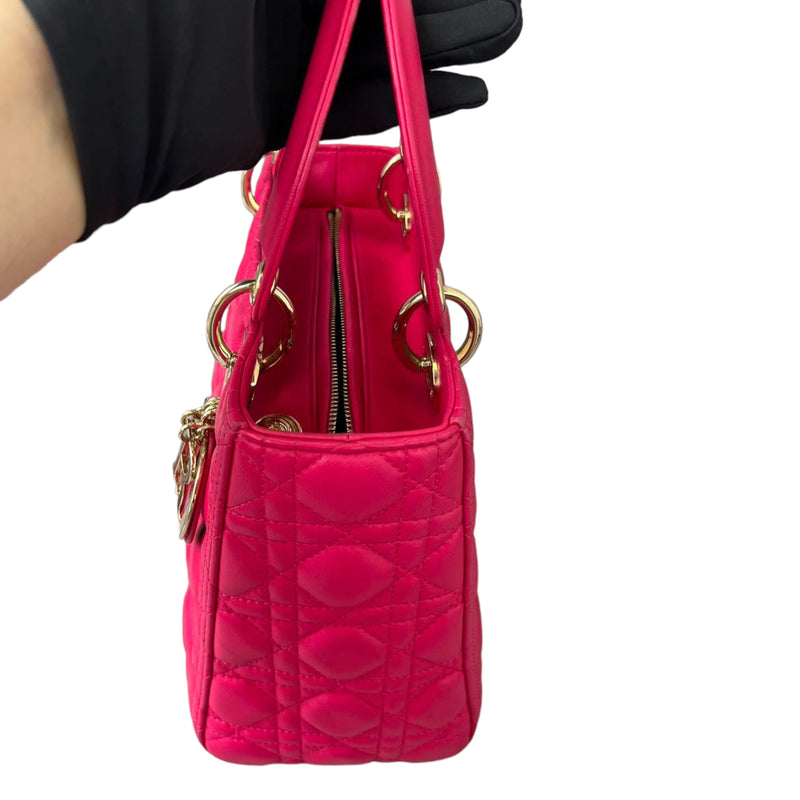 Lady Dior Lambskin Medium Pink GHW