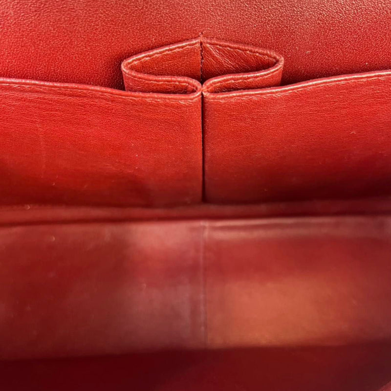 Classic Double Flap Jumbo Caviar Red SHW