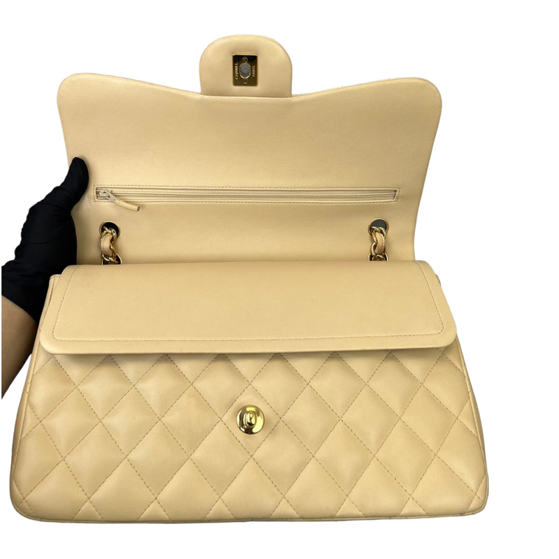 Chanel Double Flap Jumbo Beige Lambskin GHW