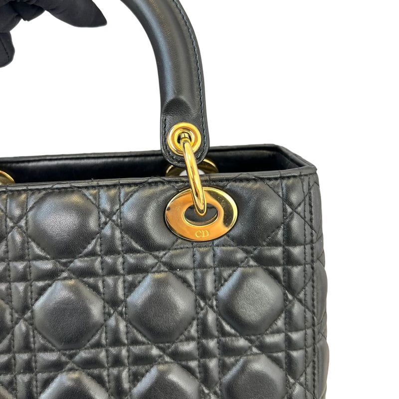 Lady Dior Lambskin Medium Black GHW